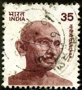 Stamp, Mohandas Karamchand Gandhi (1869-1948), India,  