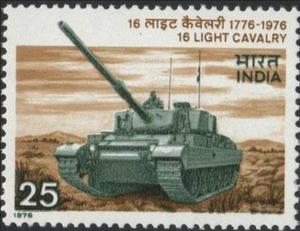 Stamp, Bicentenary 16th Light Cavalry Regiment - Vijayanta Tank, India,  , Military Forces, Tanks
