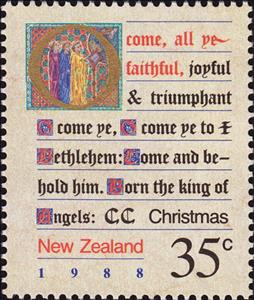 Stamp, All Ye Faithful, New Zealand,  , Christmas