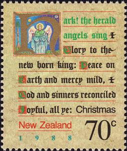 Stamp, Herald Angels, New Zealand,  , Christmas