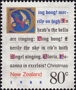 Stamp, Merrily On High, New Zealand,  , Christmas