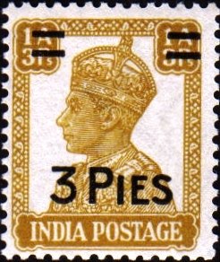 King George VI - Surcharged "3 Pies"