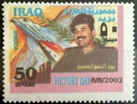 Falcon, missiles with Iraqi flag, olive branch