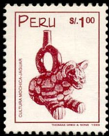 Stamp, Mochica Pottery, Peru,  , Glass and Earthenware, Cats
