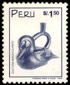 Stamp, Mochica Pottery, Peru,  , Glass and Earthenware, Ducks