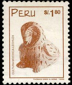 Stamp, Mochica Pottery, Peru,  , Glass and Earthenware, Owls