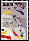 Stamp, Nos. 1140 surcharged in black, Peru,  , Olympic Games