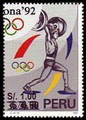 Stamp, Nos. 1140 surcharged in black, Peru,  , Olympic Games
