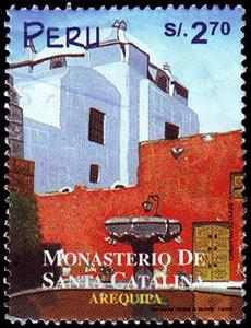Stamp, Santa Catalina monastery, Arequipa, Peru,  , Monasteries