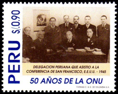 UN, 50th anniversary - Peruvian delegates, 1945