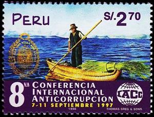 Stamp, 8th International Conference Against Corruption, Lima, Peru,  , Fishing-boats
