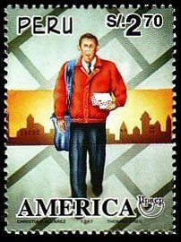 America issue (UPAEP) - Modern letter carrier