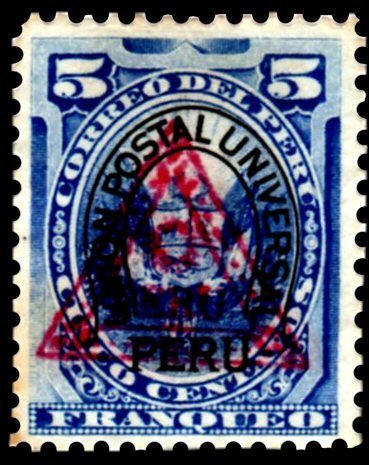 Definitives with triangle and UPU overprint