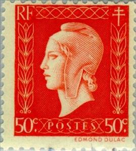 Stamp, Marianne type Dulac, France,  