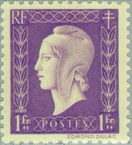 Stamp, Marianne type Dulac, France,  