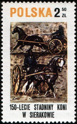 Stamp, Trotters, Poland,  , Horses, Animals (Fauna)