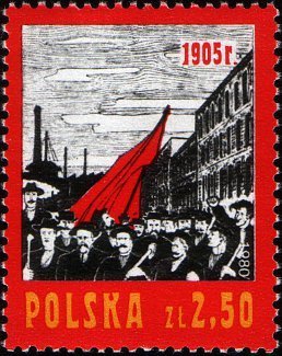 Stamp, Workers Marching, Poland,  