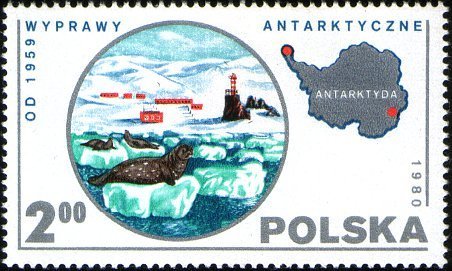 Stamp, Seals,Antarctica, Poland,  , Lighthouses