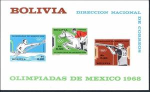 Souvenir Sheet, Olympic Games 1968, Mexico, Bolivia,  , Olympic Games