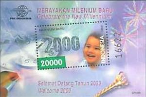 Souvenir Sheet, New Millennium- Child's face, Indonesia,  