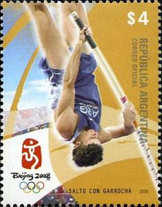 Stamp, Pole Vault, Argentina,  , Olympic Games, Pole Vaulting