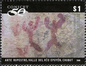 Stamp, Arte Rupestre, Valle del Río Epuyén, Argentina,  , Rock Art and Cave Paintings