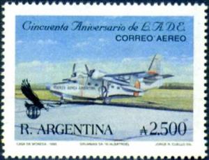 Stamp, Grumman Albatros, Argentina,  , Aviation, Aircrafts