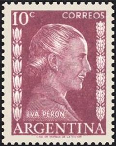 Stamp, Eva Perón, Argentina,  , Heads of State, Famous People, Politicians, Women