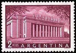 Stamp, Eva Peron Foundation Bldg., Argentina,  