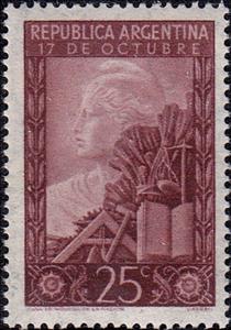 Stamp, Liberty and Symbols of Progress, Argentina,  
