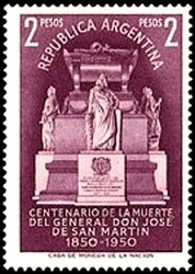 Stamp, José Francisco de San Martín (1778-1850), Argentina,  , Famous People, Monuments, Generals, Anniversaries and Jubilees