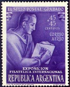 Stamp, Engraving, Argentina,  