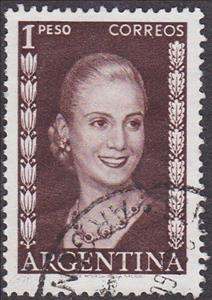 Stamp, Eva Perón, Argentina,  , Heads of State, Famous People, Politicians, Women