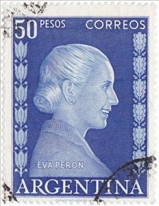 Stamp, Eva Perón, Argentina,  , Heads of State, Famous People, Politicians, Women