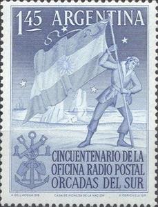 Stamp, 50 Years radio post Office, Argentina,  
