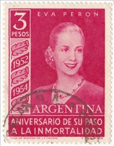 Stamp, Eva Peron 2nd Anniv of Death, Argentina,  