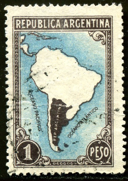 Map of South-America without borderlines