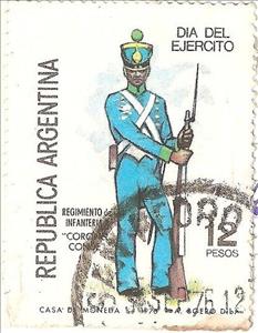 Stamp, Regiment 7 "Colonel Conde", Argentina,  , Uniforms, Army