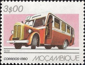 Stamp, Omnibus (1936), Mozambique,  , Public Transport, Omnibuses
