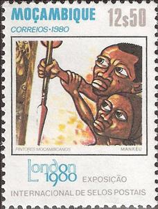 Stamp, Mankeu, Mozambique,  , Paintings, Philatelic Exhibitions, Expositions, Philately, Art