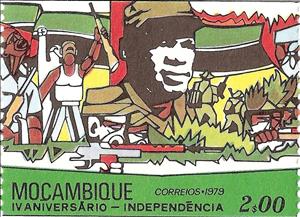 Stamp, IV Anniversary of Independence, Mozambique,  , Paintings, Art