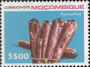 Stamp, Tourmaline, Mozambique,  , Minerals
