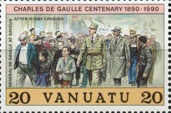 Stamp, De Gaulle in Bayeux, Vanuatu,  