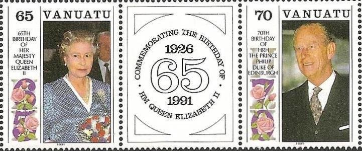 Se-tenant, Tenant of No. 868+69 with Decoration Field, Vanuatu,  , Anniversaries and Jubilees