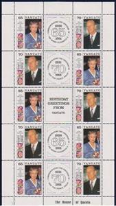 Mini Sheet, No. 868+69 (Each Five Times) + Decoration Fields, Vanuatu,  , Anniversaries and Jubilees