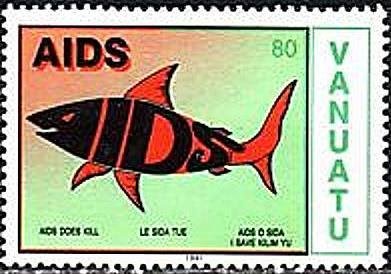 Shark with inscription AIDS