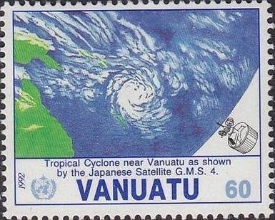 Cyclone in Vanuatu, Japanese Satellite GMS 4