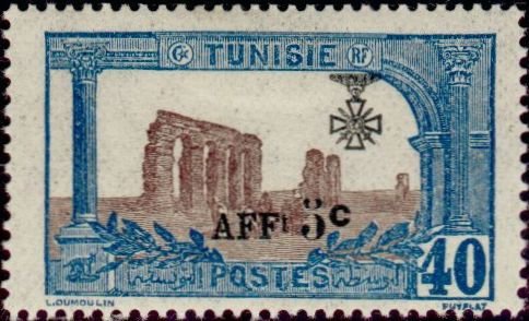 Stamp, Stamp 1906-1922 overloaded, Tunisia,  