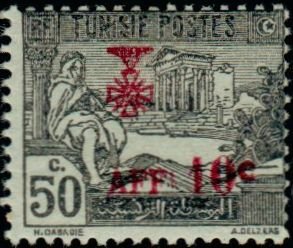 Stamp, Stamp 1906-1922 overloaded, Tunisia,  