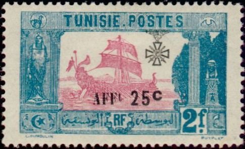Stamp, Stamp 1906-1922 overloaded, Tunisia,  